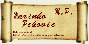 Marinko Peković vizit kartica